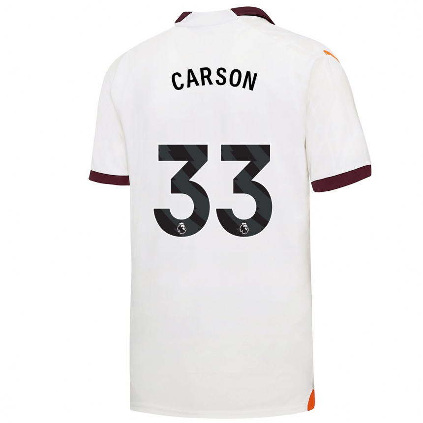 Niño Fútbol Camiseta Scott Carson #33 Blanco 2ª Equipación 2023/24 México