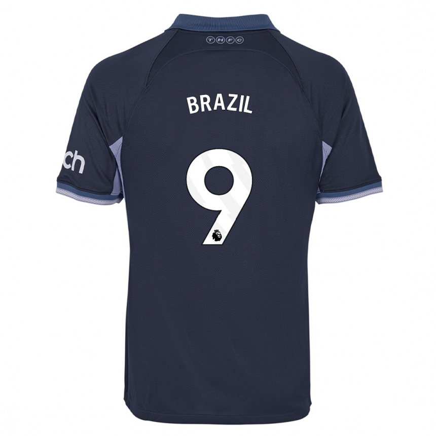 Niño Fútbol Camiseta Ellie Brazil #9 Azul Oscuro 2ª Equipación 2023/24 México