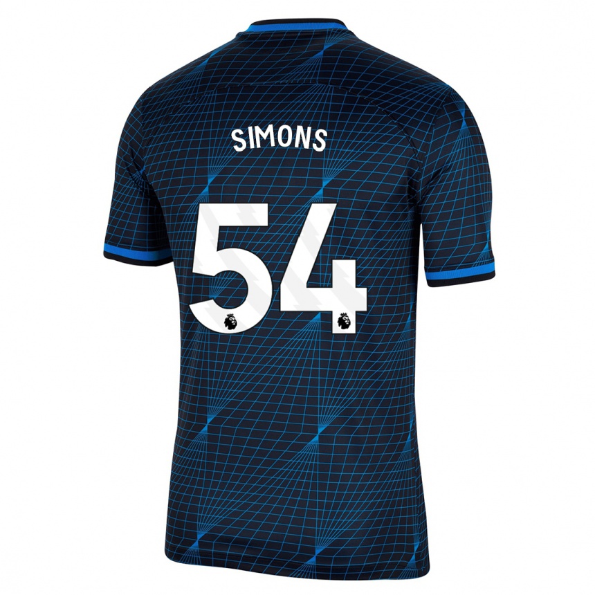 Niño Fútbol Camiseta Xavier Simons #54 Azul Oscuro 2ª Equipación 2023/24 México