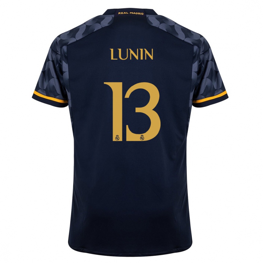 Niño Fútbol Camiseta Andriy Lunin #13 Azul Oscuro 2ª Equipación 2023/24 México