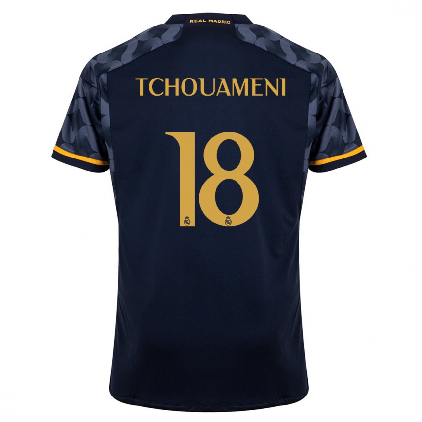 Niño Fútbol Camiseta Aurelien Tchouameni #18 Azul Oscuro 2ª Equipación 2023/24 México