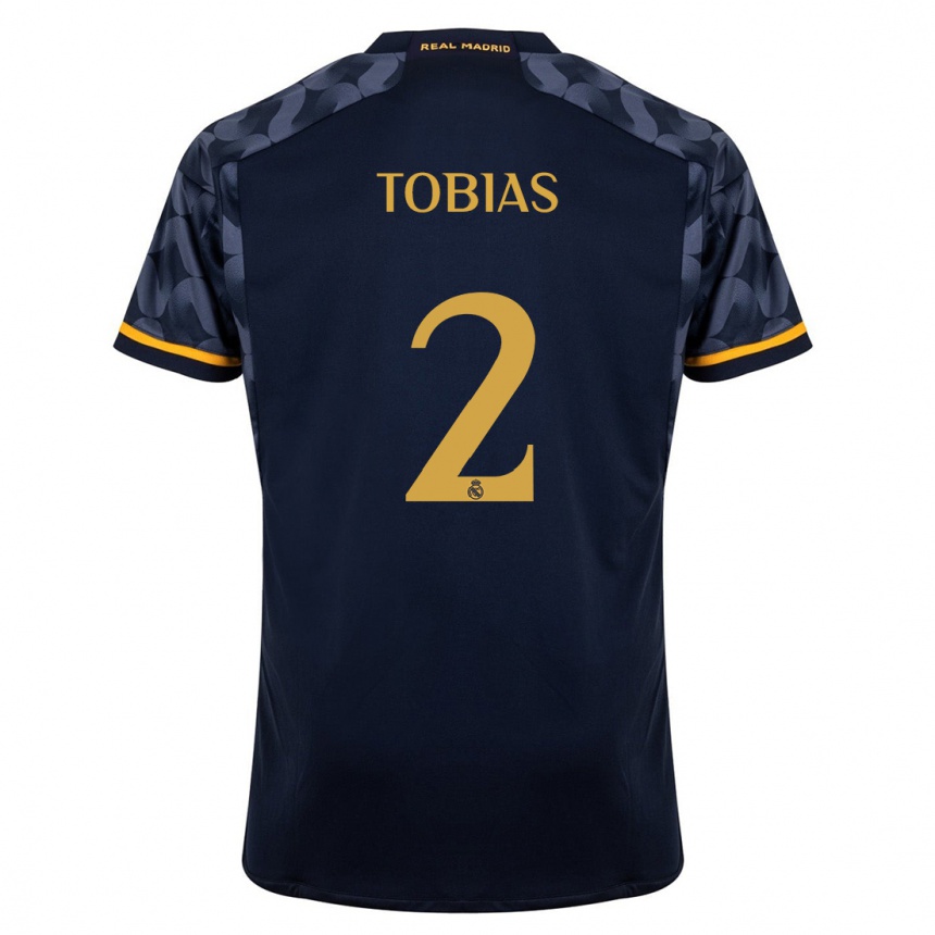 Niño Fútbol Camiseta Vinícius Tobias #2 Azul Oscuro 2ª Equipación 2023/24 México