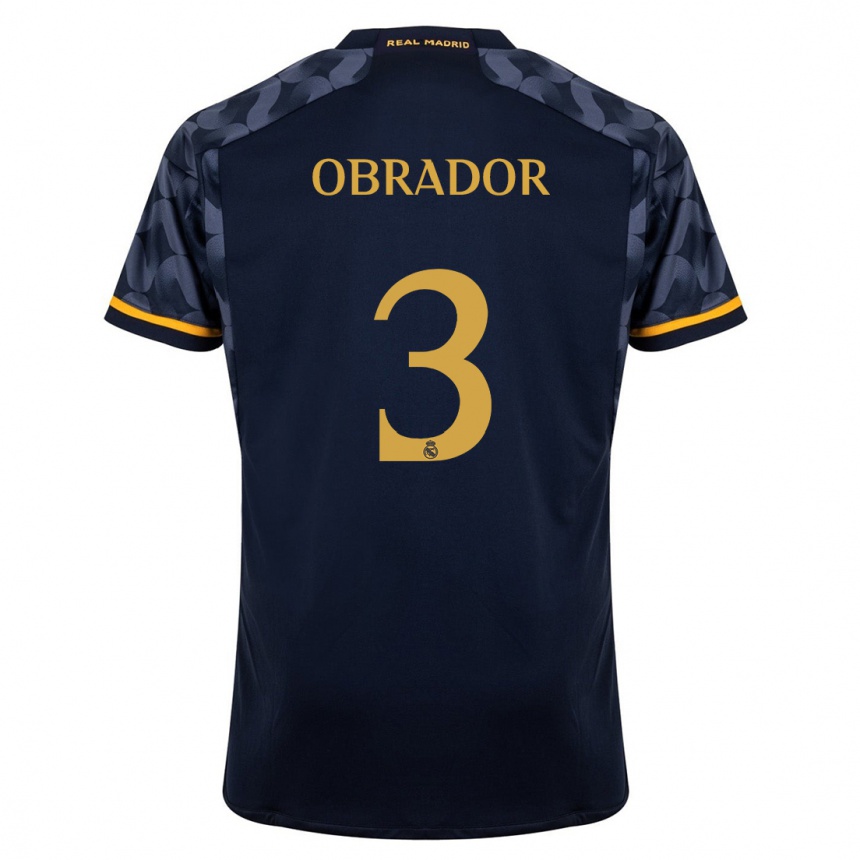 Niño Fútbol Camiseta Rafel Obrador #3 Azul Oscuro 2ª Equipación 2023/24 México