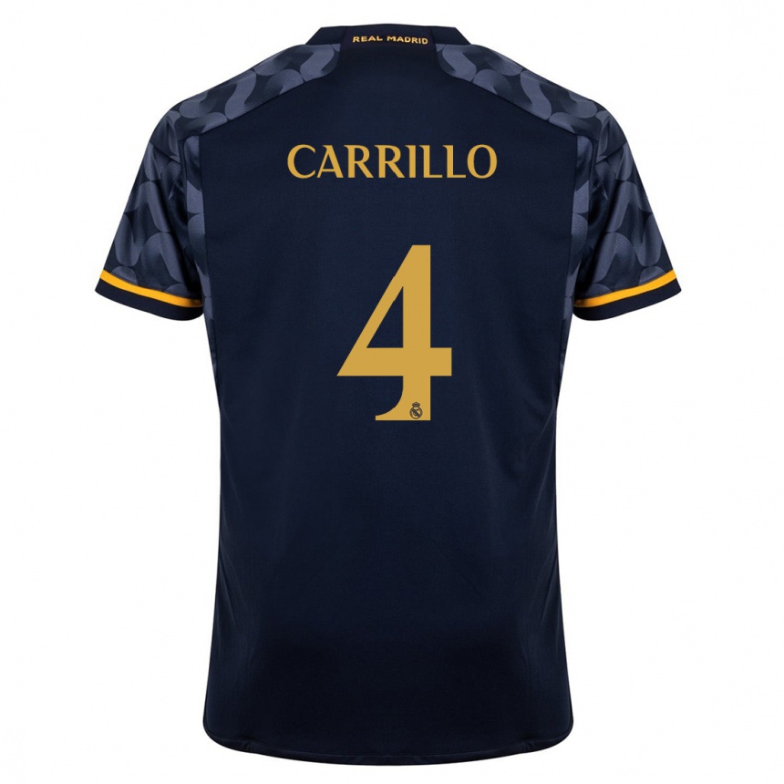 Niño Fútbol Camiseta Álvaro Carrillo #4 Azul Oscuro 2ª Equipación 2023/24 México