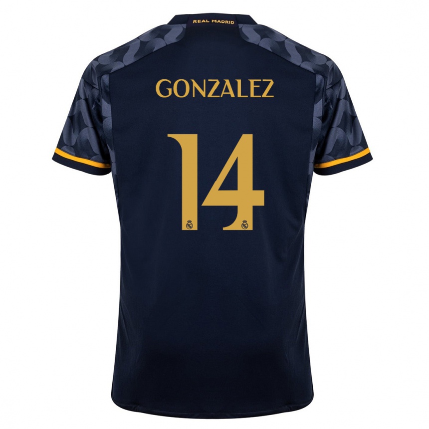 Niño Fútbol Camiseta David González #14 Azul Oscuro 2ª Equipación 2023/24 México