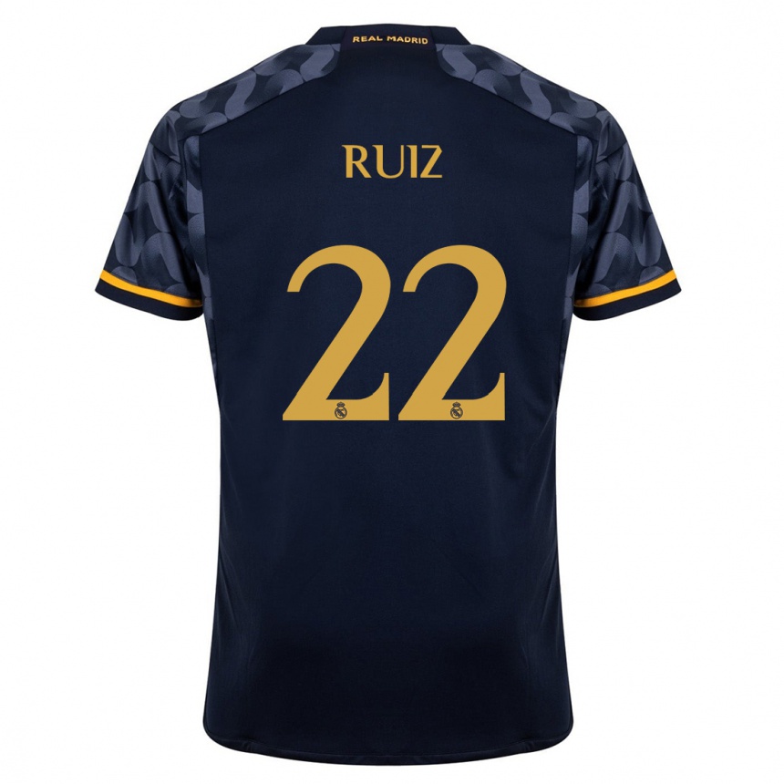 Niño Fútbol Camiseta Ferran Ruiz #22 Azul Oscuro 2ª Equipación 2023/24 México