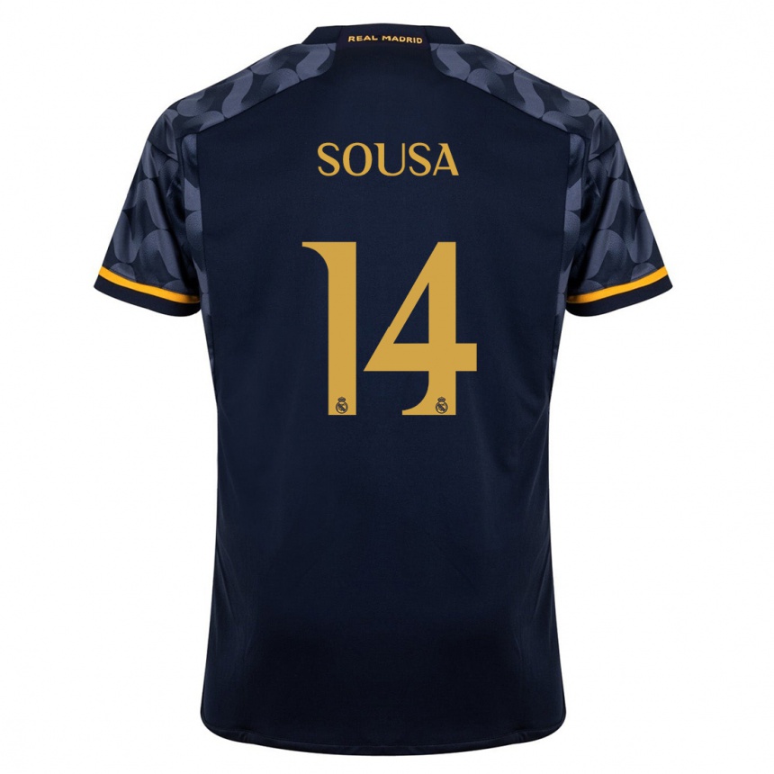 Niño Fútbol Camiseta Kathellen Sousa #14 Azul Oscuro 2ª Equipación 2023/24 México