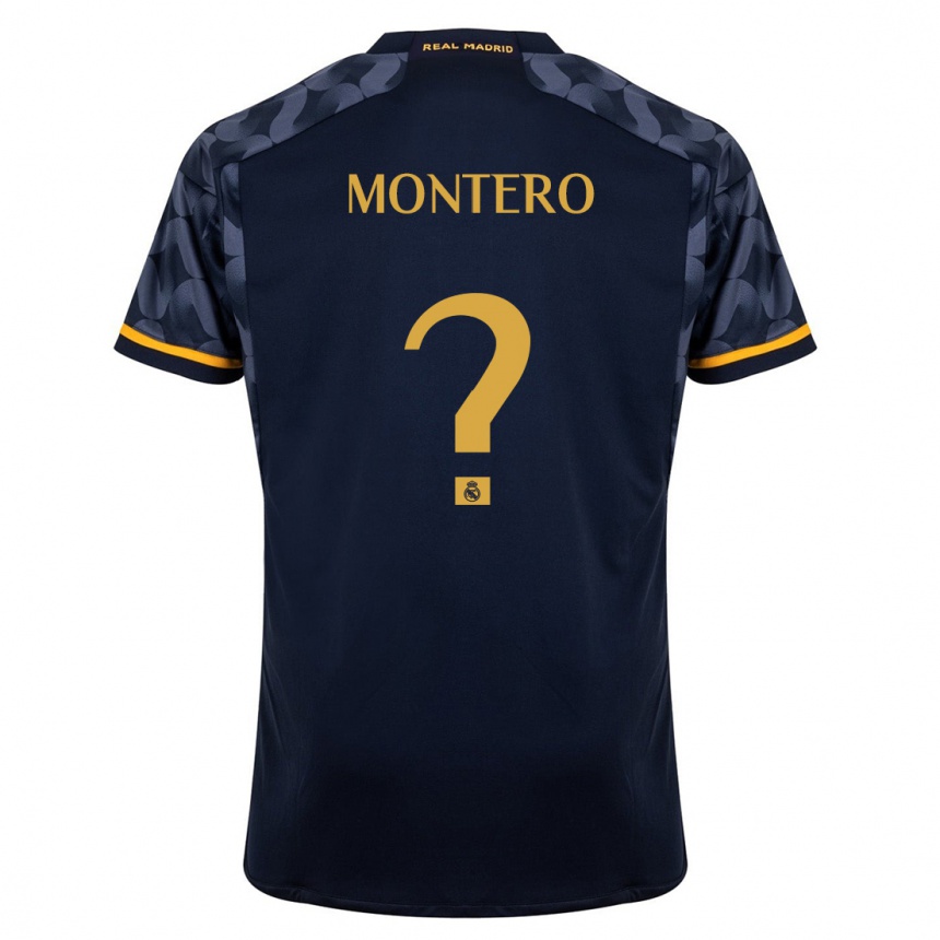 Niño Fútbol Camiseta Ruben Montero #0 Azul Oscuro 2ª Equipación 2023/24 México