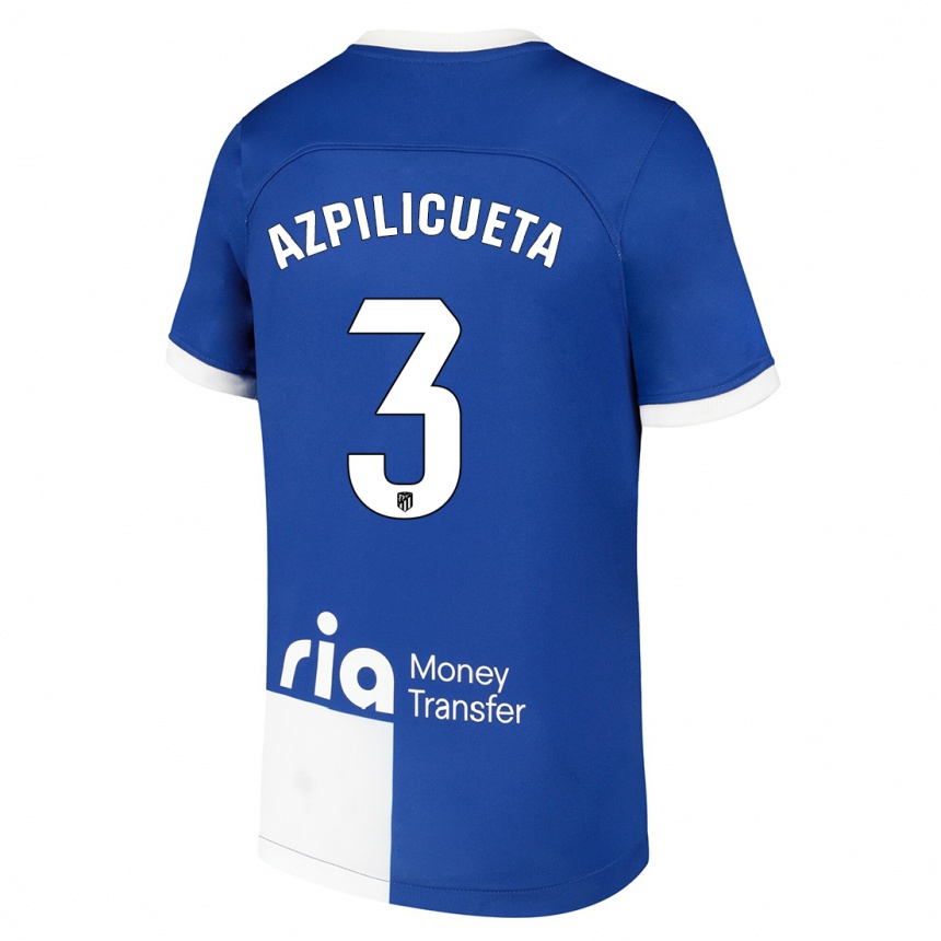 Niño Fútbol Camiseta César Azpilicueta #3 Azul Blanco 2ª Equipación 2023/24 México