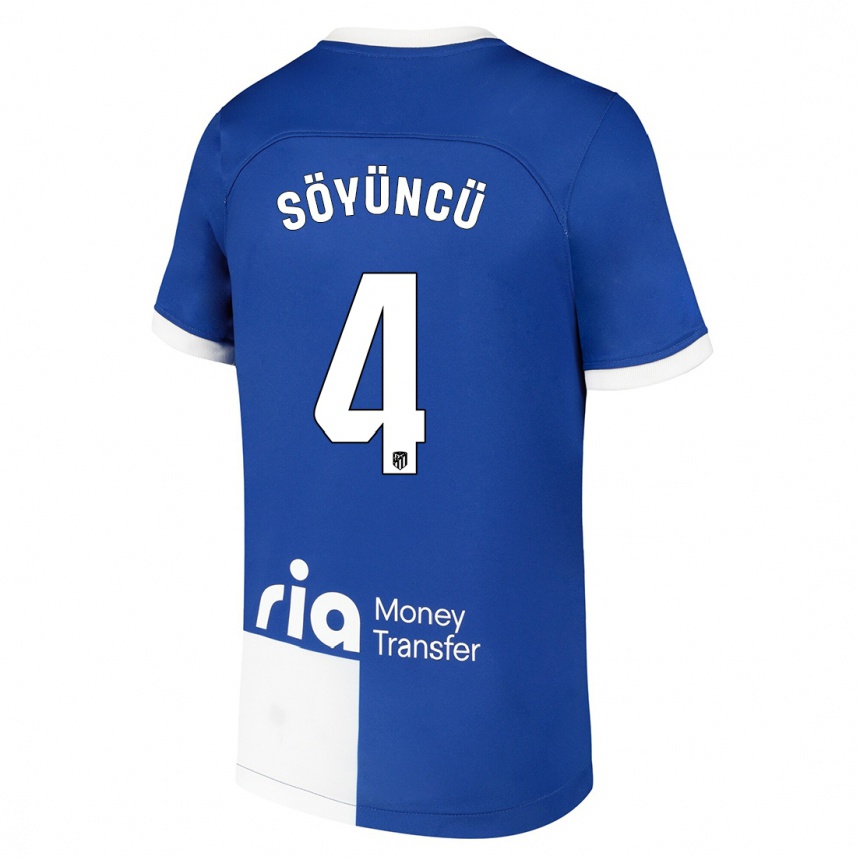 Niño Fútbol Camiseta Caglar Söyüncü #4 Azul Blanco 2ª Equipación 2023/24 México