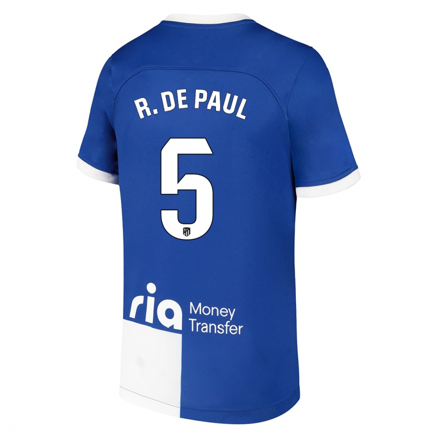 Niño Fútbol Camiseta Rodrigo De Paul #5 Azul Blanco 2ª Equipación 2023/24 México