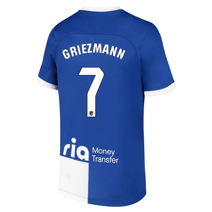 Niño Fútbol Camiseta Antoine Griezmann #7 Azul Blanco 2ª Equipación 2023/24 México