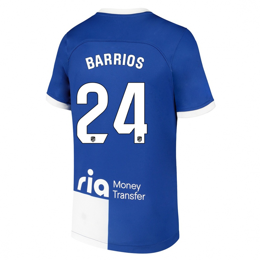 Niño Fútbol Camiseta Pablo Barrios #24 Azul Blanco 2ª Equipación 2023/24 México