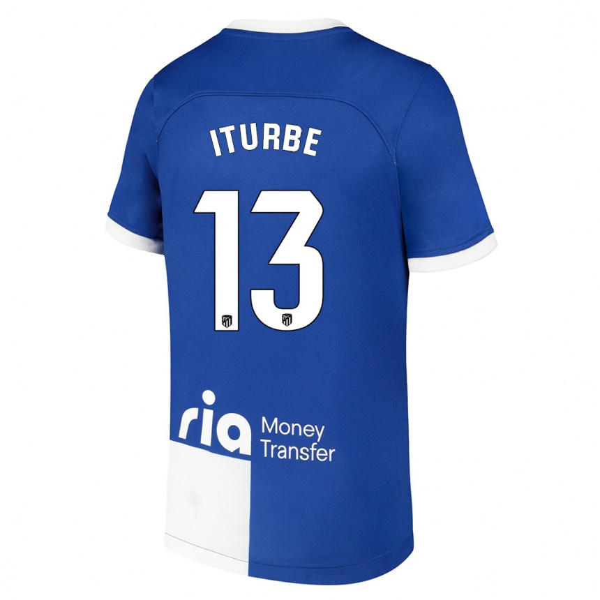 Niño Fútbol Camiseta Alejandro Iturbe #13 Azul Blanco 2ª Equipación 2023/24 México