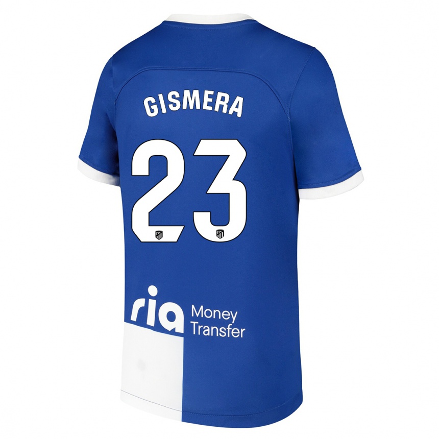 Niño Fútbol Camiseta Aitor Gismera #23 Azul Blanco 2ª Equipación 2023/24 México