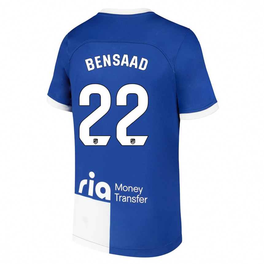 Niño Fútbol Camiseta Adnane Bensaad #22 Azul Blanco 2ª Equipación 2023/24 México