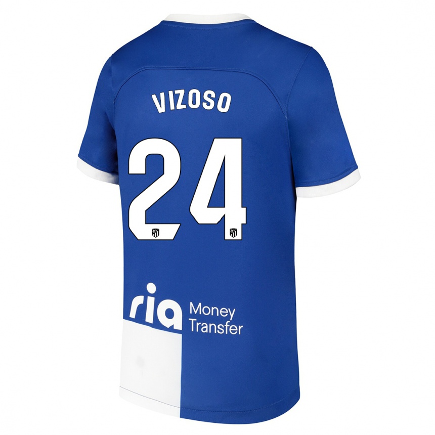 Niño Fútbol Camiseta Paula Vizoso #24 Azul Blanco 2ª Equipación 2023/24 México