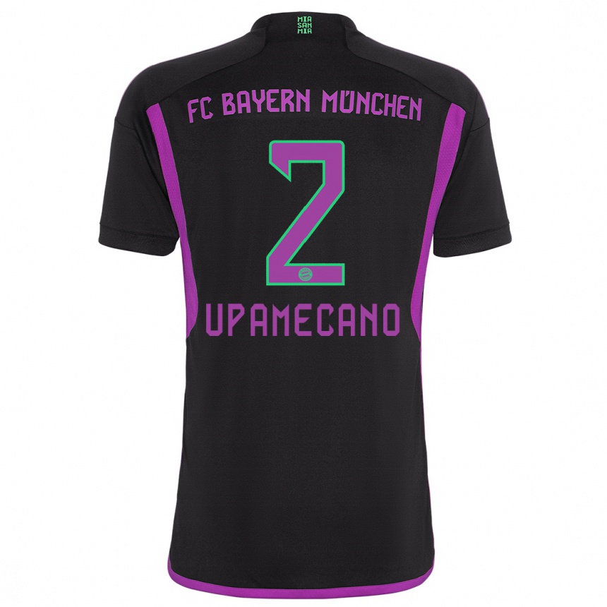 Niño Fútbol Camiseta Dayot Upamecano #2 Negro 2ª Equipación 2023/24 México