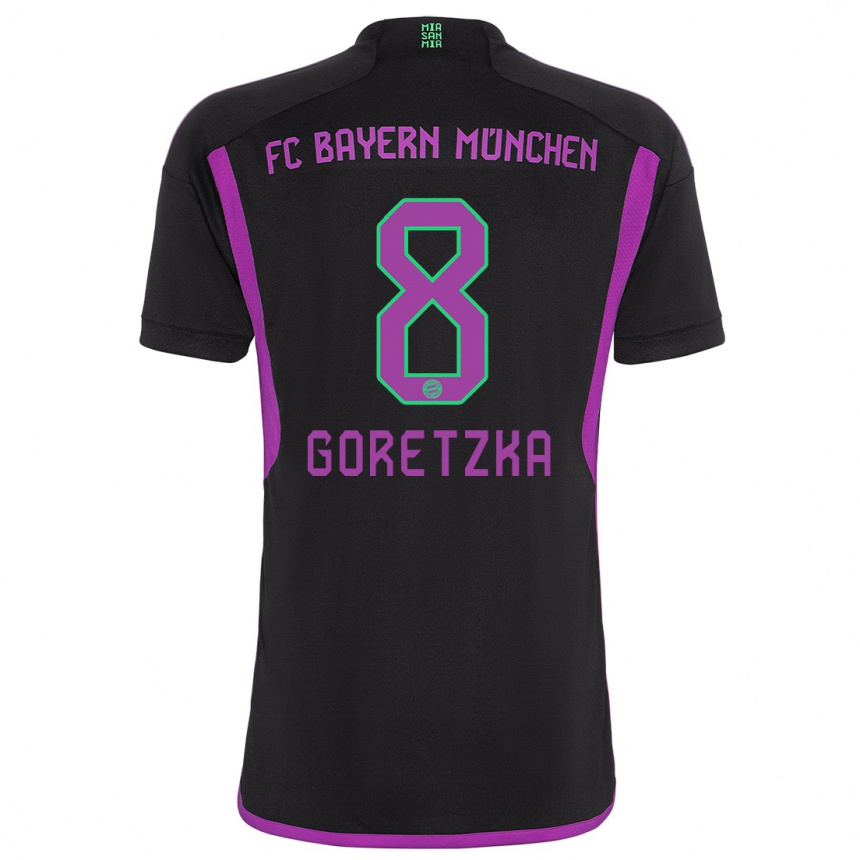 Niño Fútbol Camiseta Leon Goretzka #8 Negro 2ª Equipación 2023/24 México