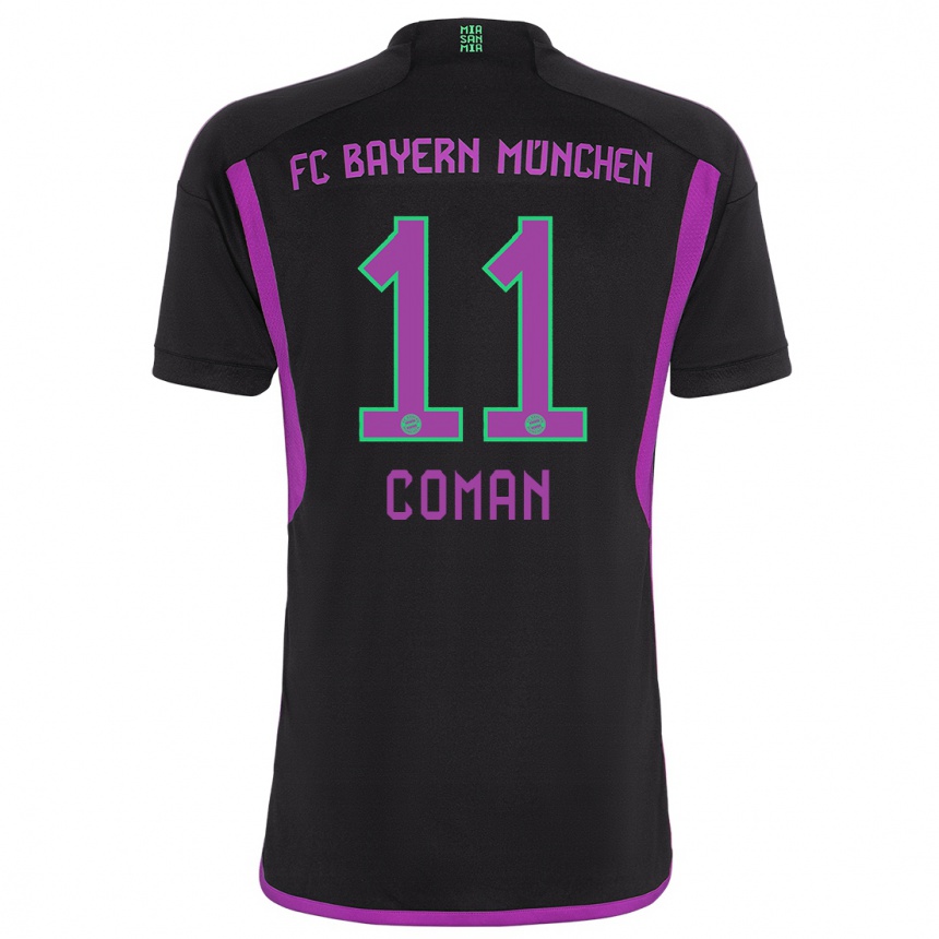 Niño Fútbol Camiseta Kingsley Coman #11 Negro 2ª Equipación 2023/24 México