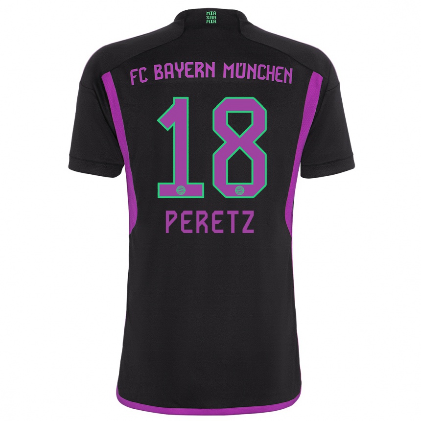 Niño Fútbol Camiseta Daniel Peretz #18 Negro 2ª Equipación 2023/24 México