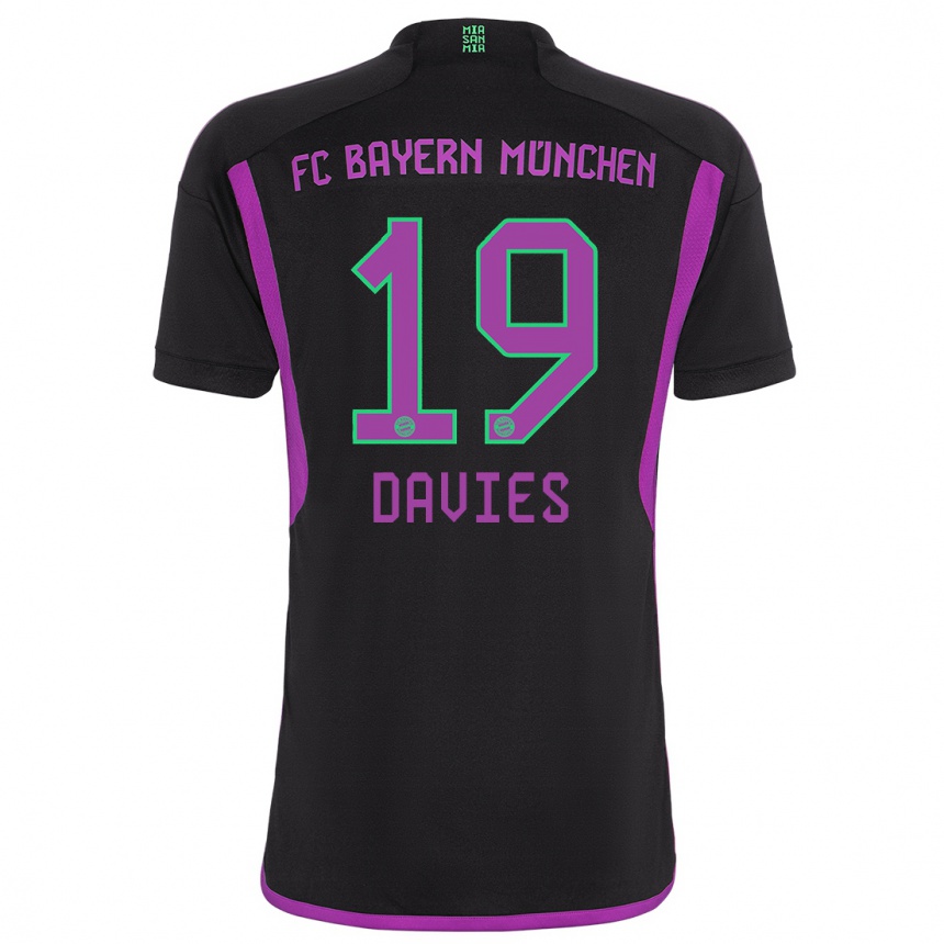 Niño Fútbol Camiseta Alphonso Davies #19 Negro 2ª Equipación 2023/24 México