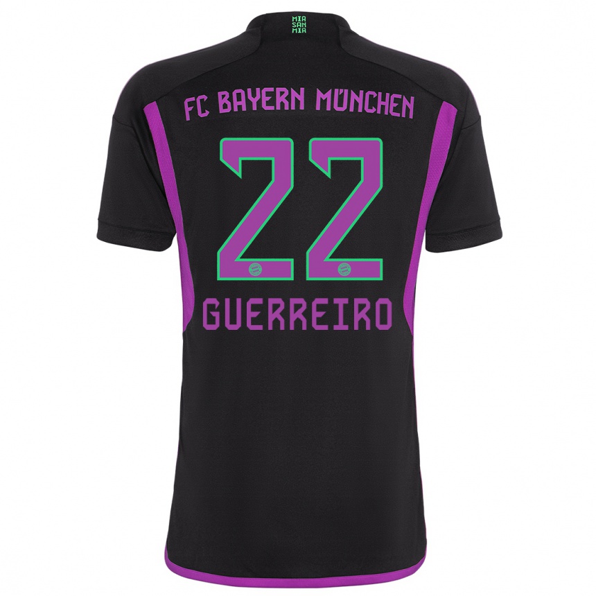 Niño Fútbol Camiseta Raphael Guerreiro #22 Negro 2ª Equipación 2023/24 México