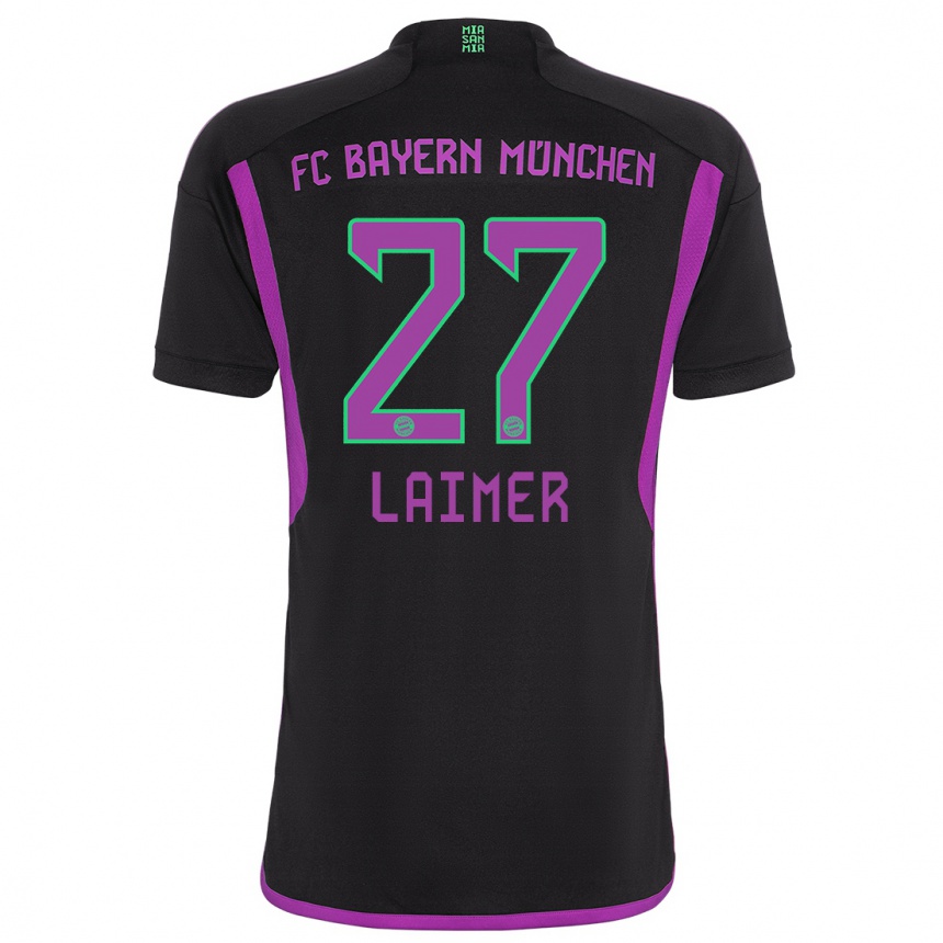 Niño Fútbol Camiseta Konrad Laimer #27 Negro 2ª Equipación 2023/24 México