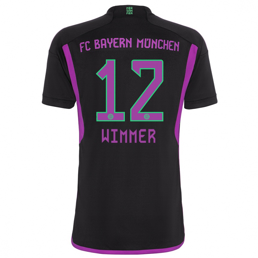 Niño Fútbol Camiseta Benedikt Wimmer #12 Negro 2ª Equipación 2023/24 México