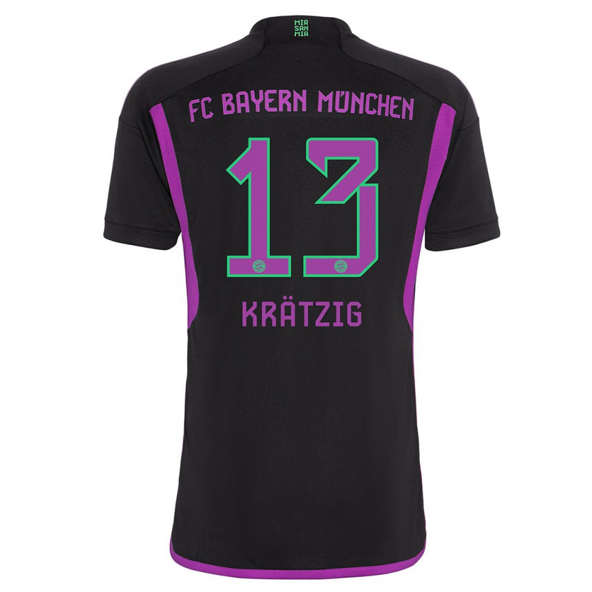 Niño Fútbol Camiseta Frans Krätzig #13 Negro 2ª Equipación 2023/24 México