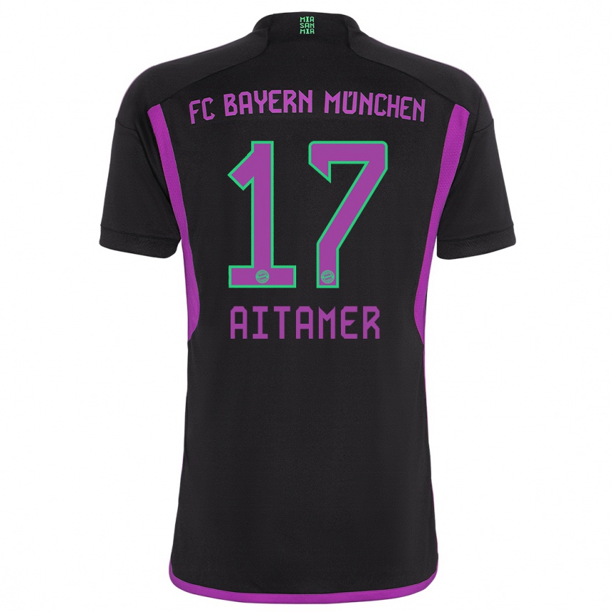 Niño Fútbol Camiseta Younes Aitamer #17 Negro 2ª Equipación 2023/24 México