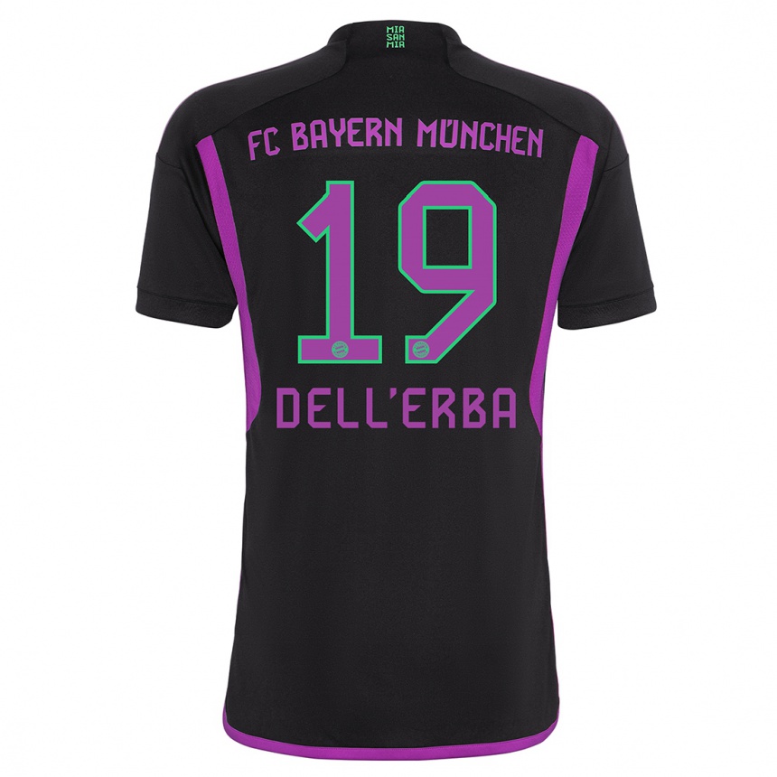 Niño Fútbol Camiseta Davide Dell'erba #19 Negro 2ª Equipación 2023/24 México