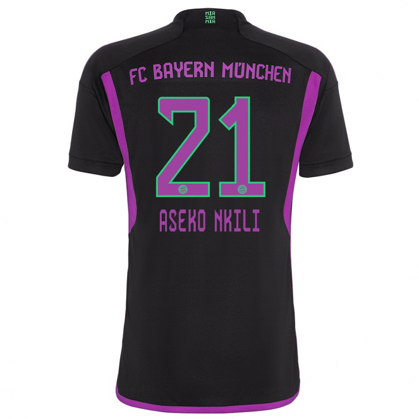 Niño Fútbol Camiseta Noel Aseko Nkili #21 Negro 2ª Equipación 2023/24 México