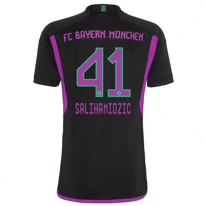 Niño Fútbol Camiseta Nick Salihamidzic #41 Negro 2ª Equipación 2023/24 México