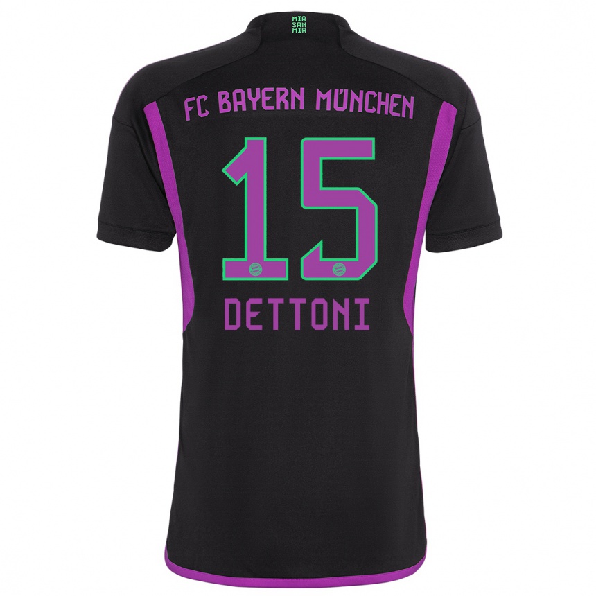 Niño Fútbol Camiseta Grayson Dettoni #15 Negro 2ª Equipación 2023/24 México