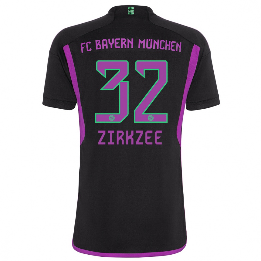 Niño Fútbol Camiseta Joshua Zirkzee #32 Negro 2ª Equipación 2023/24 México