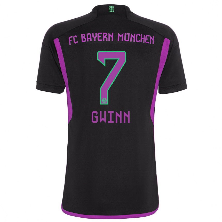 Niño Fútbol Camiseta Giulia Gwinn #7 Negro 2ª Equipación 2023/24 México