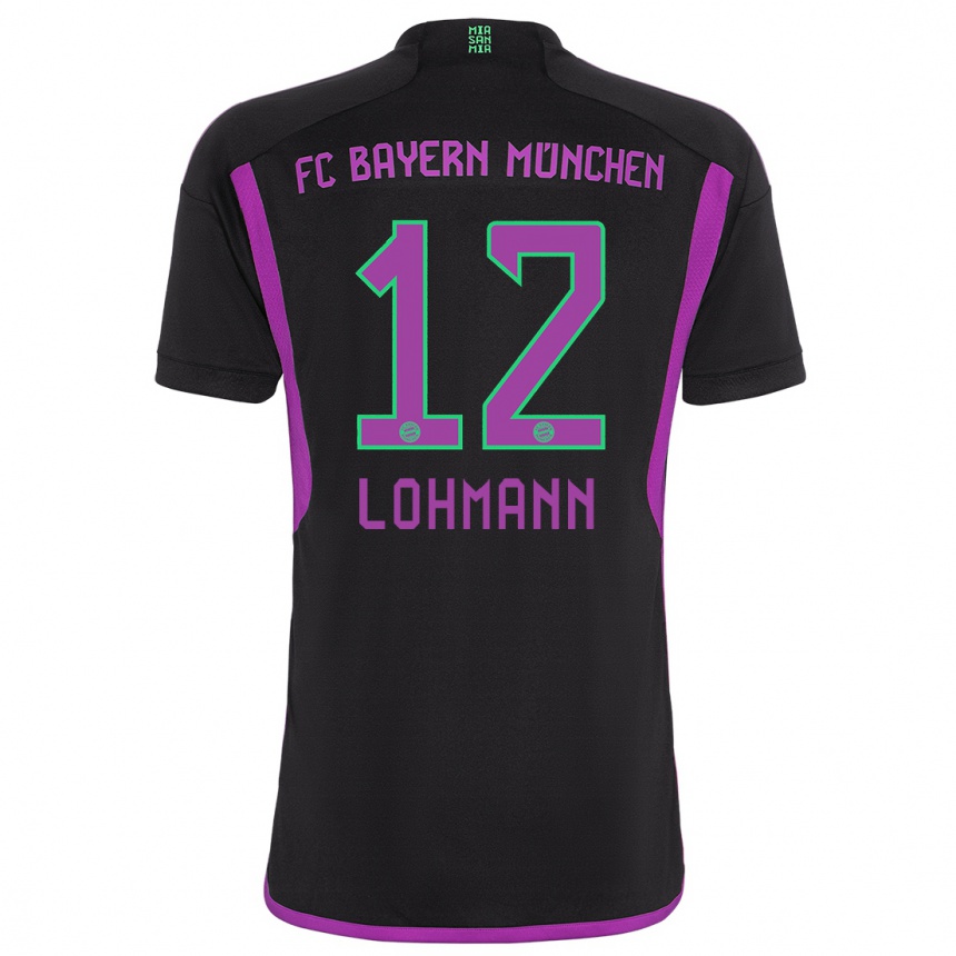 Niño Fútbol Camiseta Sydney Lohmann #12 Negro 2ª Equipación 2023/24 México