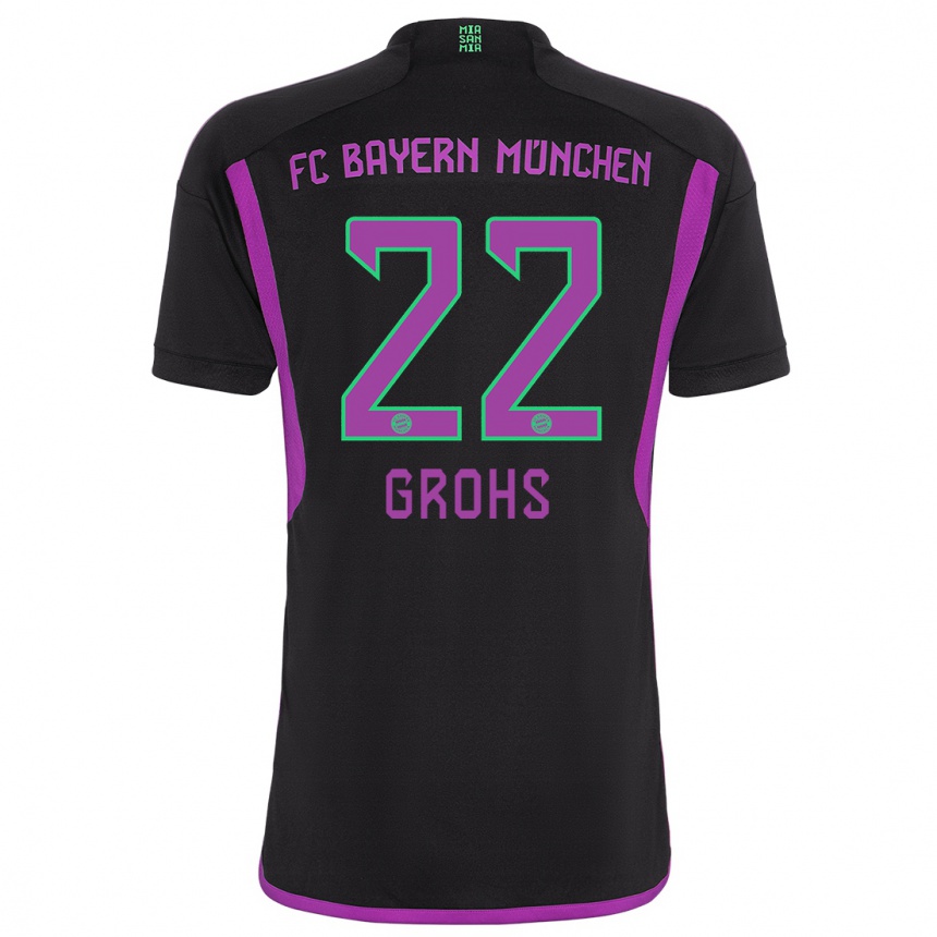 Niño Fútbol Camiseta Maria Luisa Grohs #22 Negro 2ª Equipación 2023/24 México