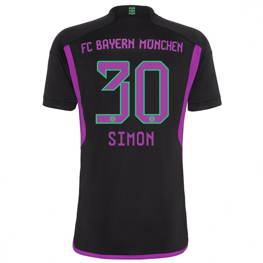 Niño Fútbol Camiseta Carolin Simon #30 Negro 2ª Equipación 2023/24 México