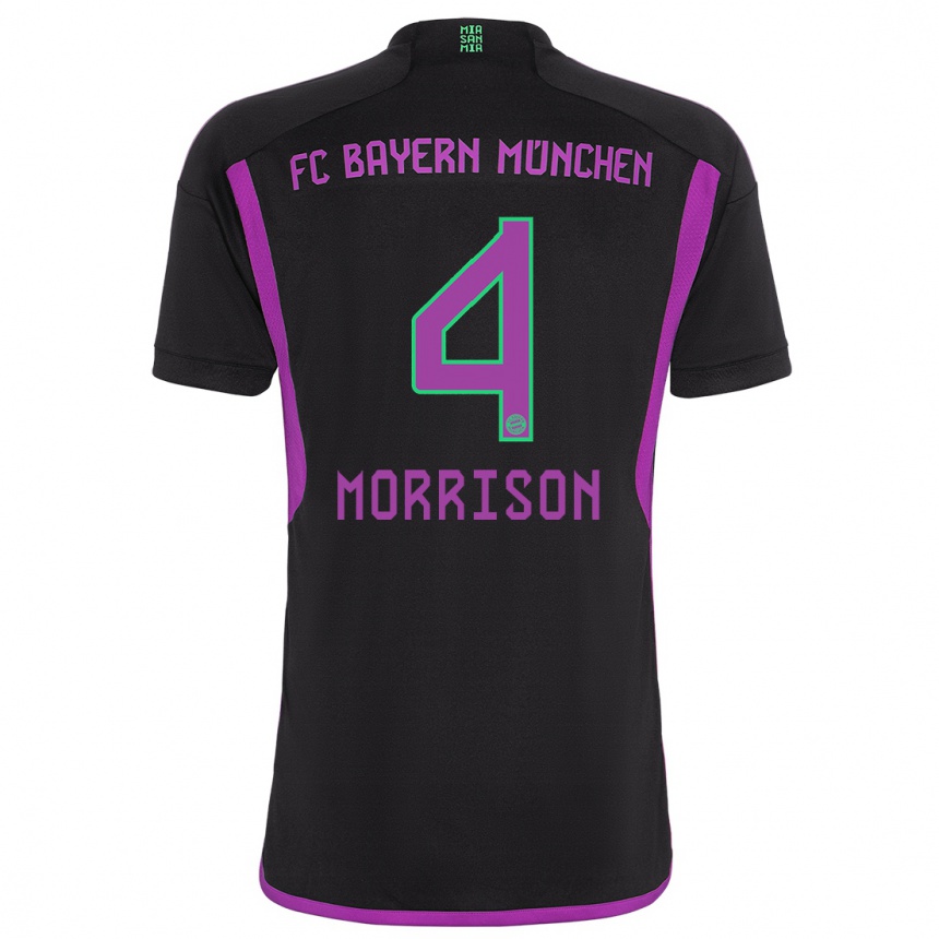 Niño Fútbol Camiseta Liam Morrison #4 Negro 2ª Equipación 2023/24 México