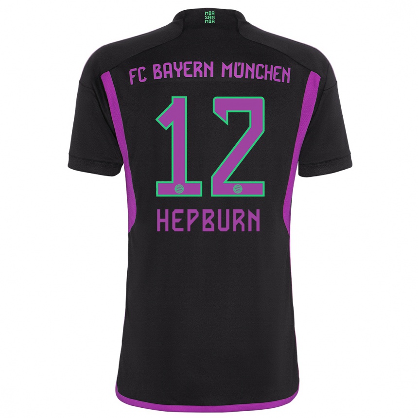 Niño Fútbol Camiseta Barry Hepburn #12 Negro 2ª Equipación 2023/24 México