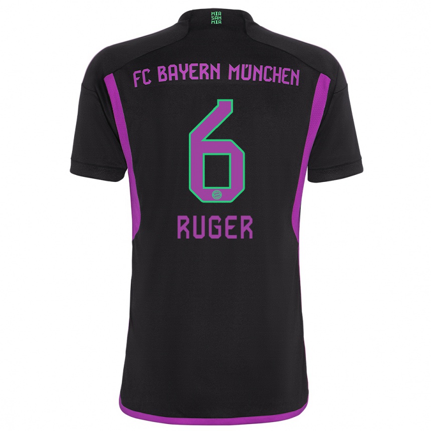 Niño Fútbol Camiseta Kurt Ruger #6 Negro 2ª Equipación 2023/24 México