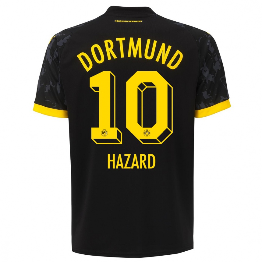 Niño Fútbol Camiseta Thorgan Hazard #10 Negro 2ª Equipación 2023/24 México