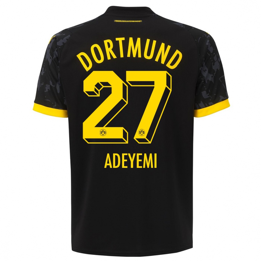 Niño Fútbol Camiseta Karim Adeyemi #27 Negro 2ª Equipación 2023/24 México