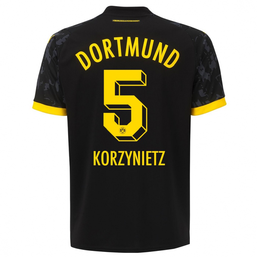 Niño Fútbol Camiseta Jaden Korzynietz #5 Negro 2ª Equipación 2023/24 México