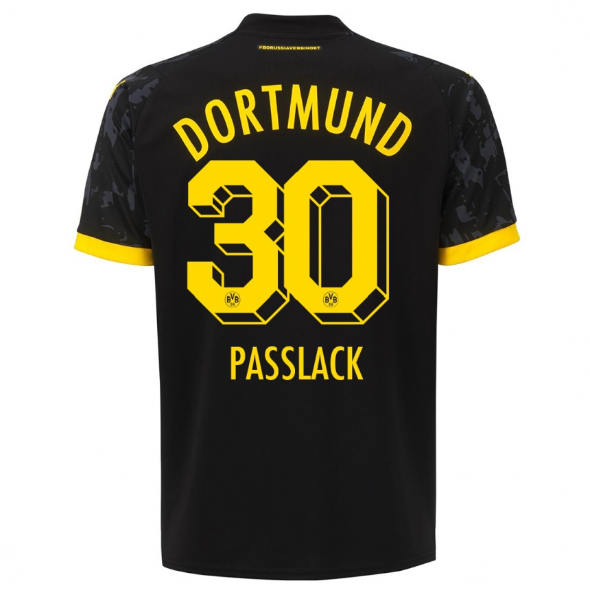 Niño Fútbol Camiseta Felix Passlack #30 Negro 2ª Equipación 2023/24 México