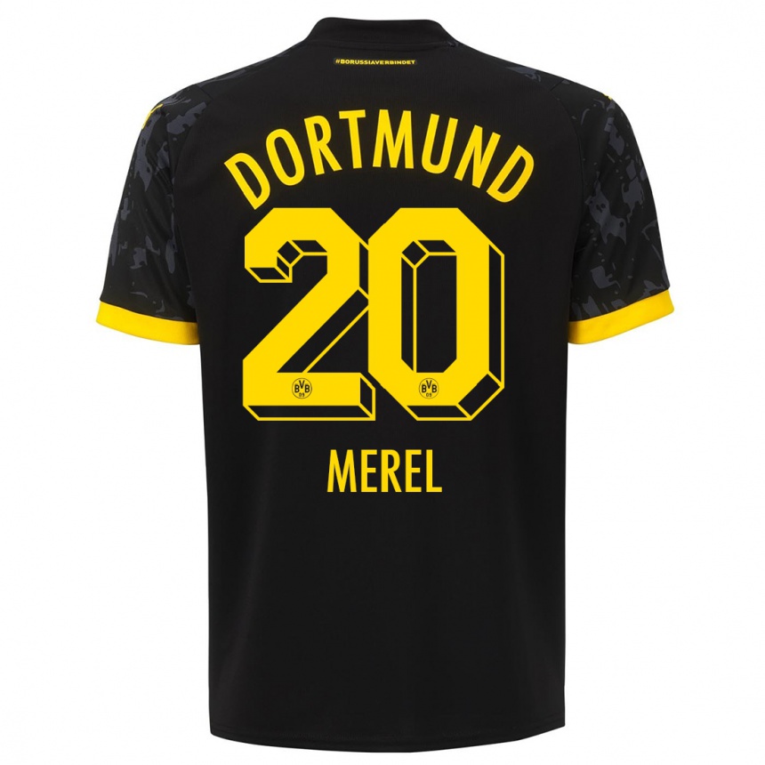 Niño Fútbol Camiseta Freriks Merel #20 Negro 2ª Equipación 2023/24 México