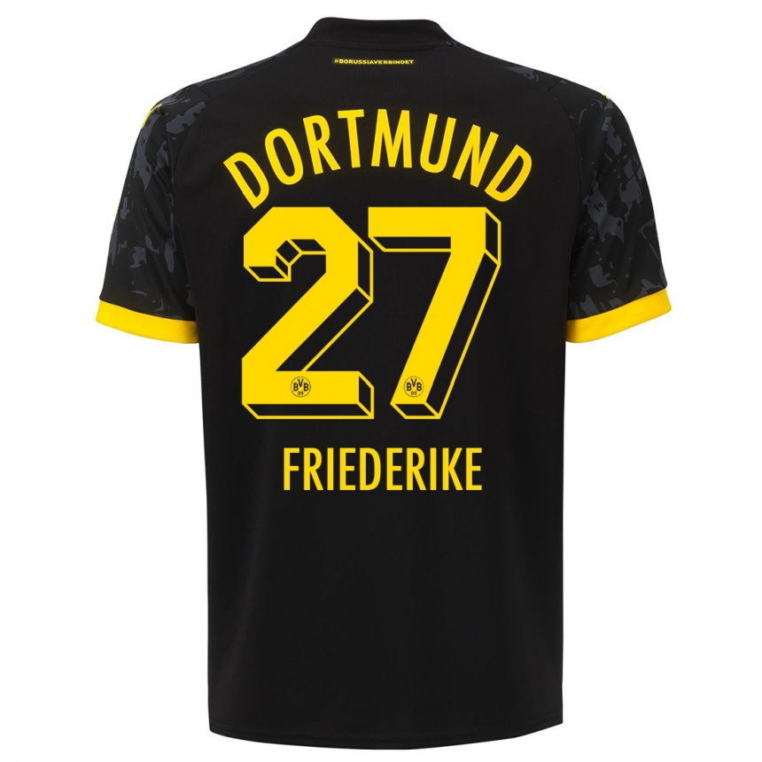 Niño Fútbol Camiseta Burczik Friederike #27 Negro 2ª Equipación 2023/24 México