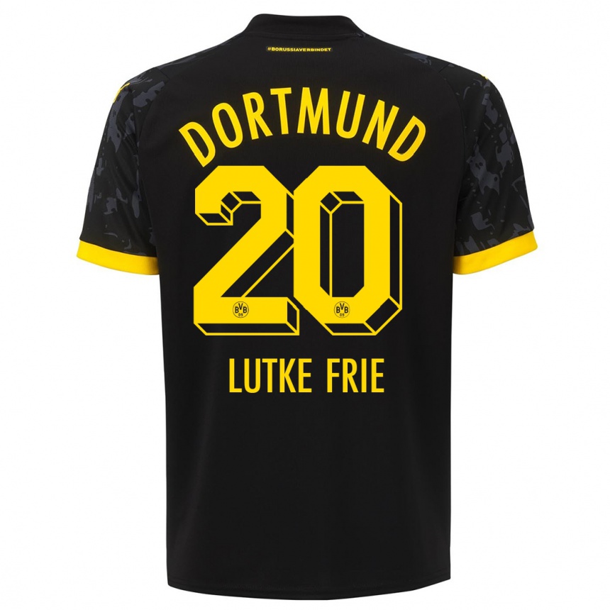 Niño Fútbol Camiseta Dennis Lutke-Frie #20 Negro 2ª Equipación 2023/24 México